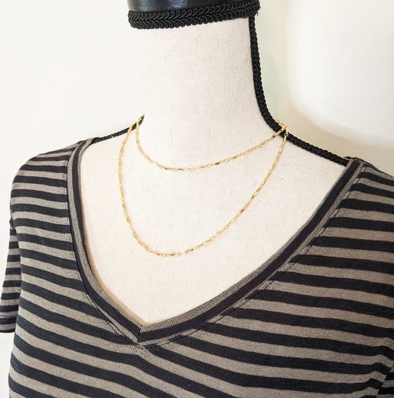 NWT Gorjana Long Gold Faceted Layering Chain - Picture 4 of 4